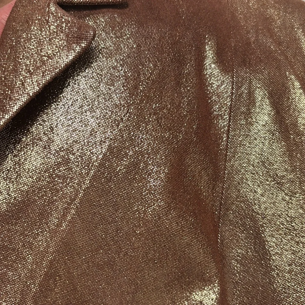 Express Vintage Anitique Gold Metallic Leather Blazer - Picture 6 of 6
